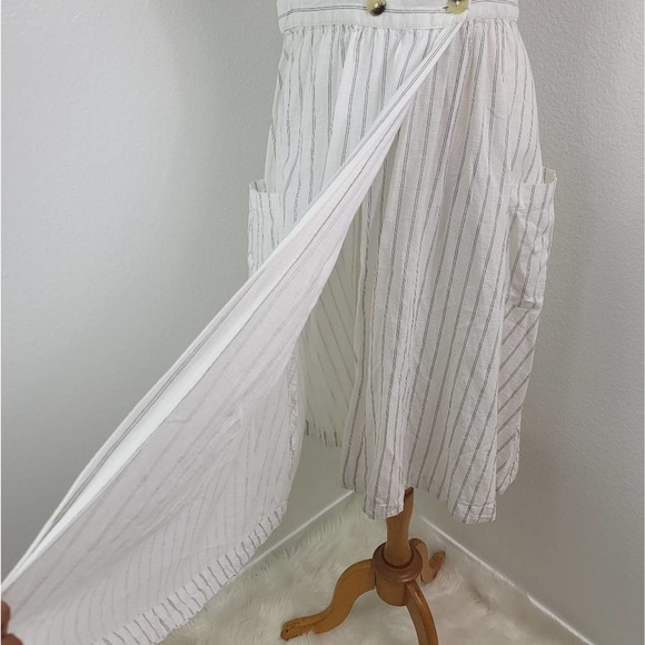 FREE PEOPLE DIANA STRIPED WRAP MIDI  SLEEVELESS PATCH POCKETS WOMENS SIZE MEDIUM - Picture 6 of 12